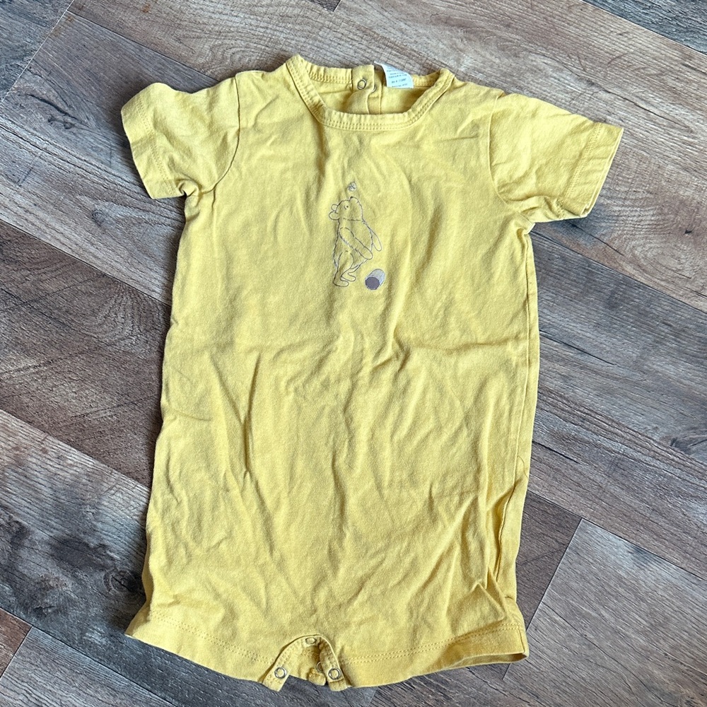 Kate Quinn Yellow Pooh Bear Shortie Bodysuit